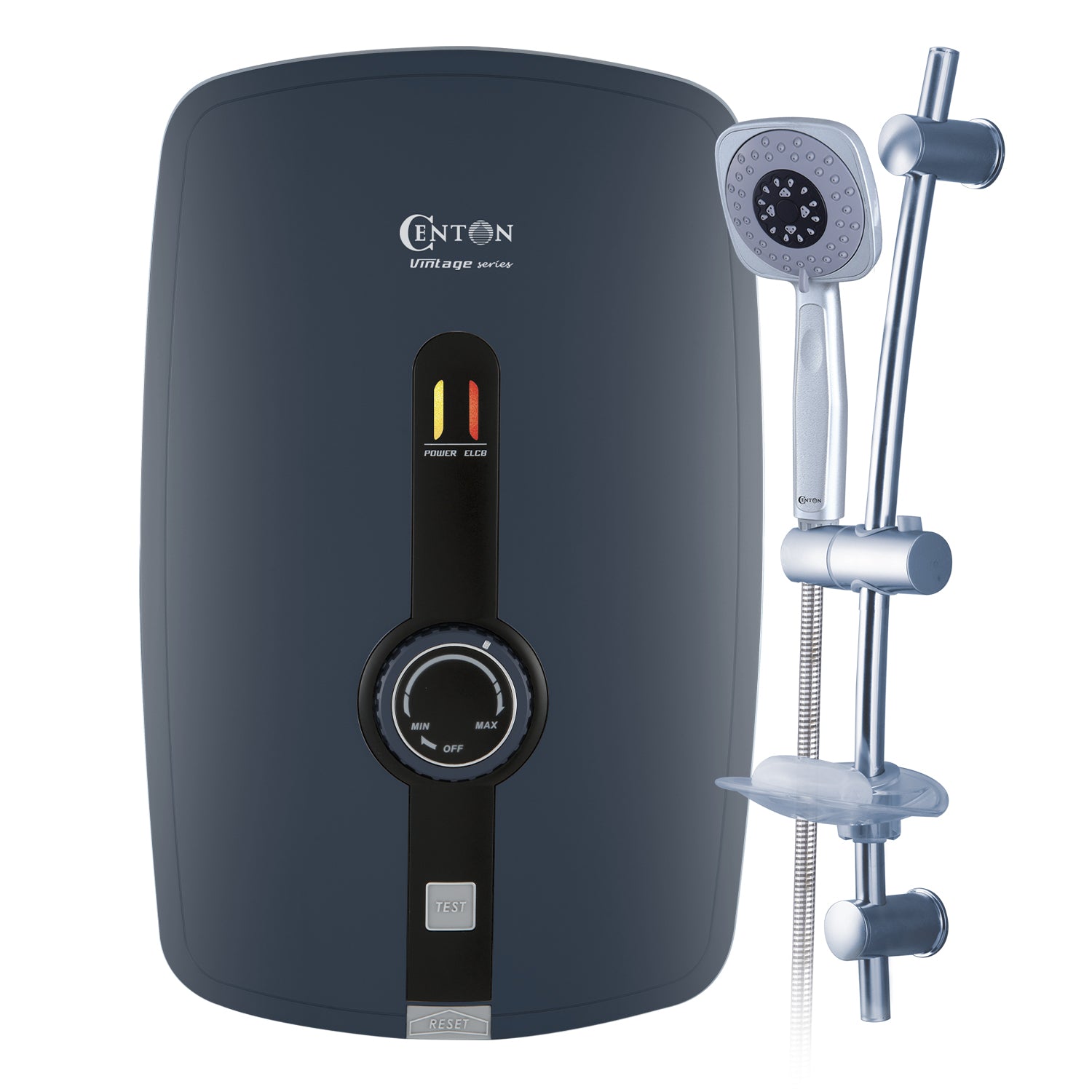 CENTON Vintage Instant Shower Water Heater | Dark Grey