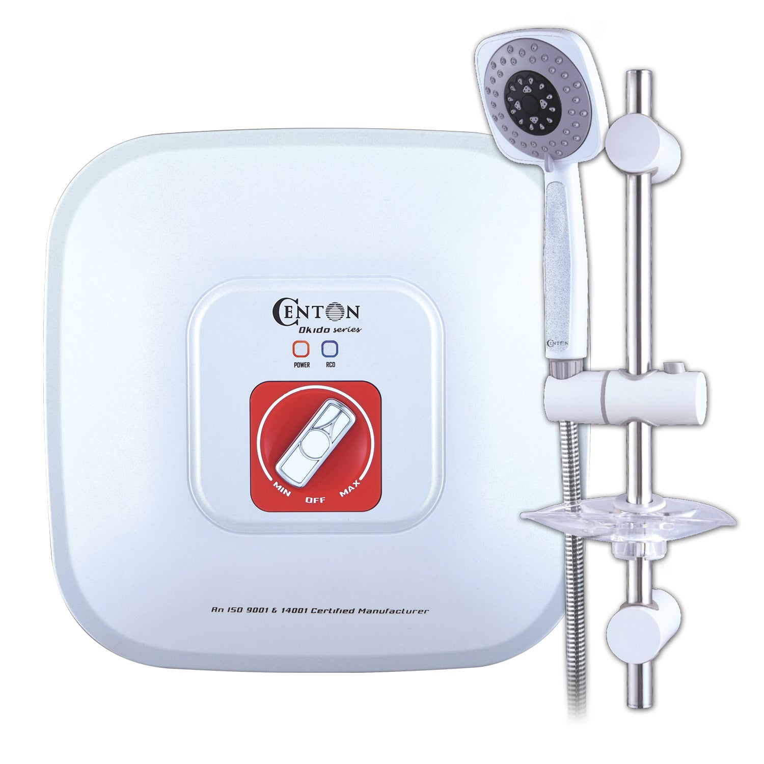 CENTON Okido Instant Shower Water Heater + Handset | Orangey Red