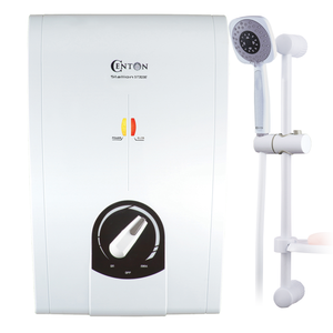 CENTON Stallion Instant Shower Water Heater + Shower Head Set | White